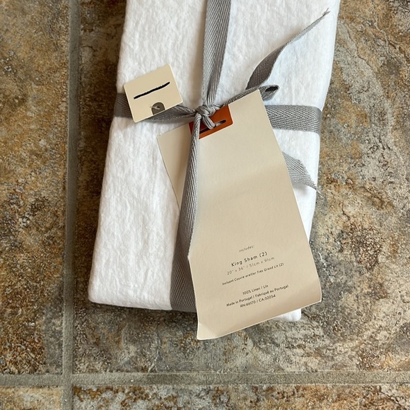 Anthropologie Washed Linen Pair of King Shams NWT - Picture 4 of 8